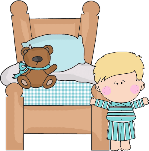 SBoy with Teddy Bear and Bed