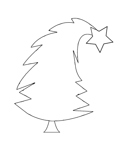 Happy Christmas Tree Outline