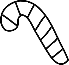 Candy Cane Outline